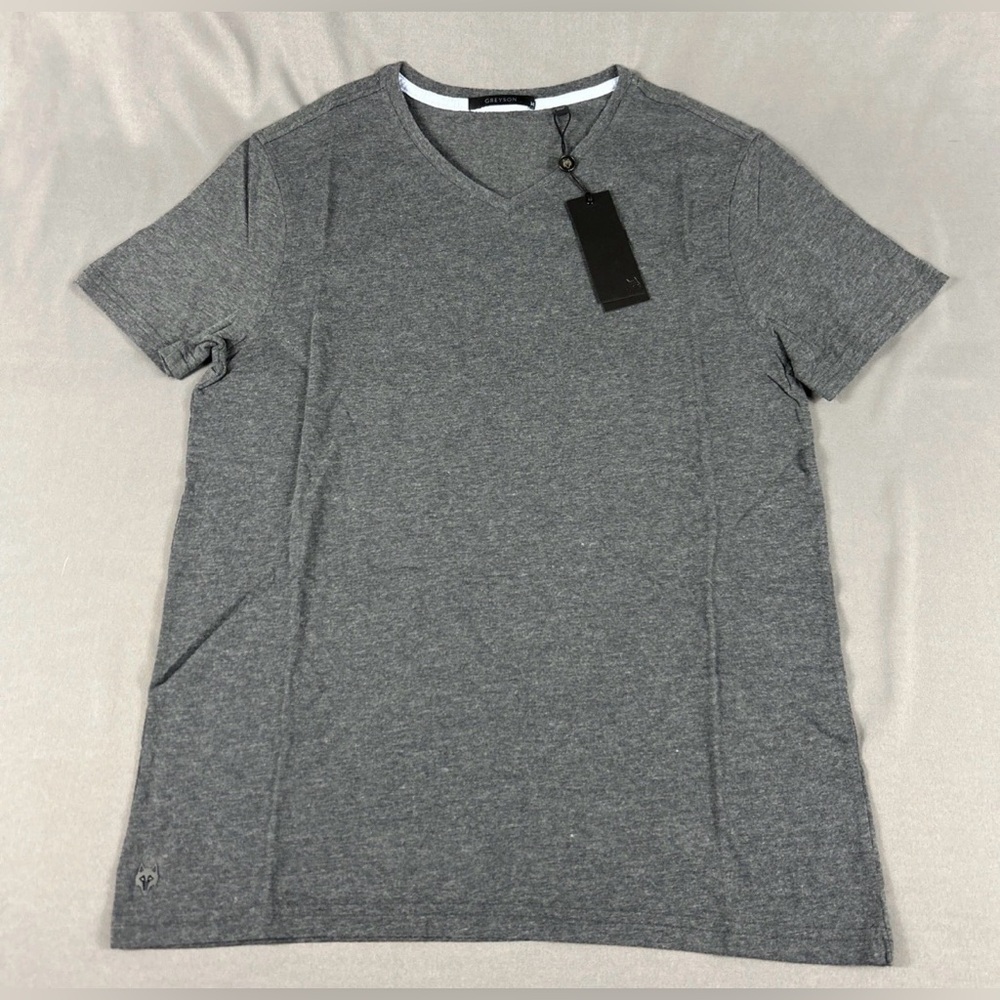 Greyson Shirt Tee T-Shirt Spirit V-Neck Medium SMALL Dark Gray Cotton Nylon